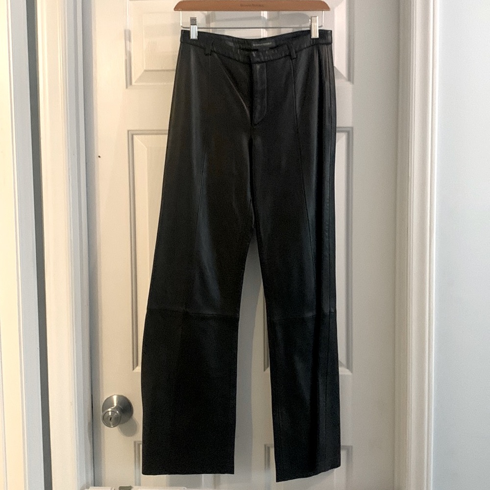 Vintage Black Soft Leather Banana Republic Pants